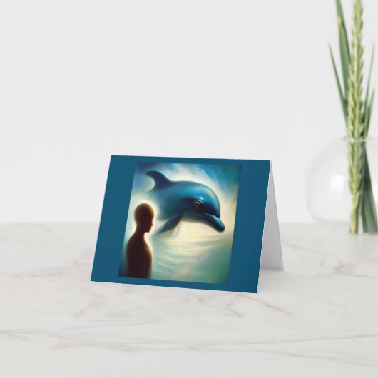 スピリットアニマルドルフィン2折りグリーティングカード カード (正面)