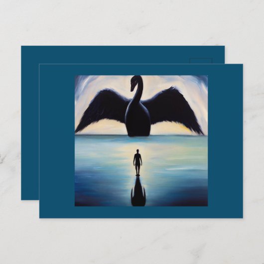 スピリットアニマルブラックスワン1 ポストカード (正面/裏面)