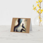 スピリットアニマルモッキンバード2折りグリーティングカード カード (黄色い花)