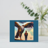 スピリットアニマル《鳥》ハヤブサ3 ポストカード (スタンド正面)