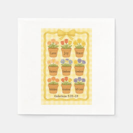 スピリットイエローフラワーポットの果実 スタンダードカクテルナプキン