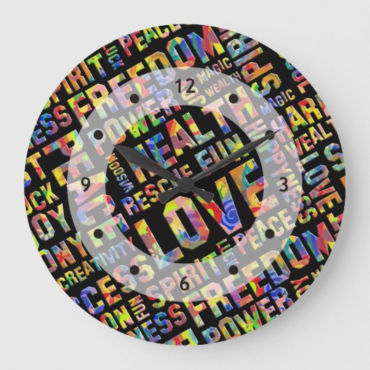 スピリットウェイの前向き言葉考える1 ラージ壁時計 (正面)