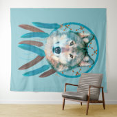 スピリットウルフドリームキャッチャー タペストリー (インサイチュ(横))