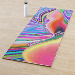 スピリットオブサマーブリーズ抽象芸術3Dレインボワート ヨガマット