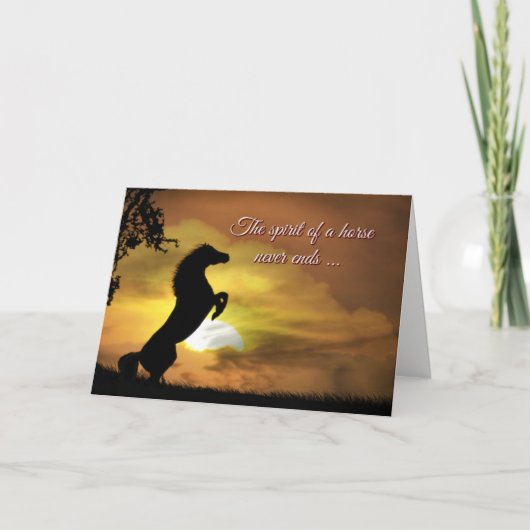 スピリットオブザホース悔やみや弔慰メモリアルスピリチュアル カード (正面)