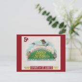 スピリットオブセントルイスヴィンテージシガーラベルレトロ ポストカード (スタンド正面)