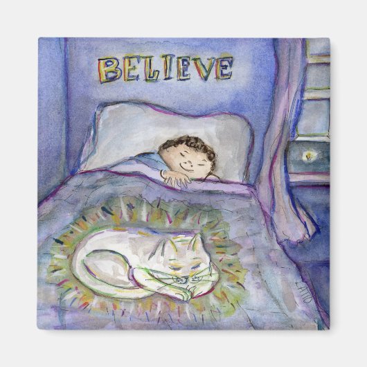 スピリットキティ猫ペット悲しみアートマグネット マグネット (正面)