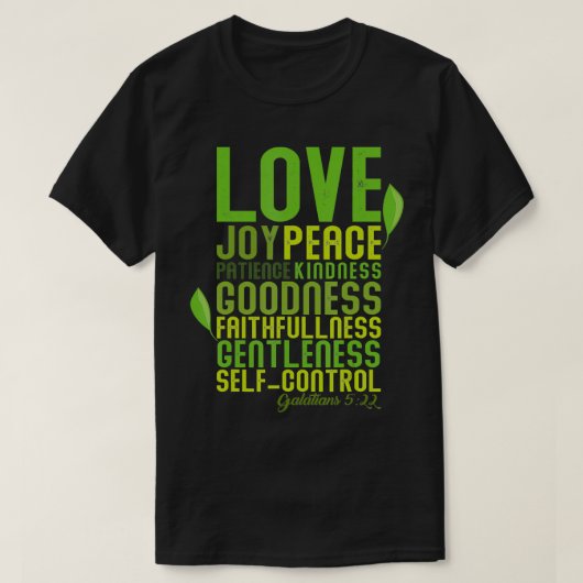 スピリットギフトの果実キリスト教の聖書V Tシャツ (デザイン正面)