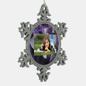 スピリットクォーツホリスティックヒーリングパープルアメジスト スノーフレークピューターオーナメント (左)