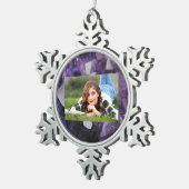 スピリットクォーツホリスティックヒーリングパープルアメジスト スノーフレークピューターオーナメント (右)