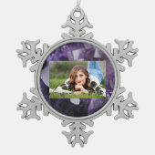 スピリットクォーツホリスティックヒーリングパープルアメジスト スノーフレークピューターオーナメント (正面)