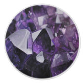 スピリットクォーツホリスティックヒーリングパープルアメジスト セラミックノブ (正面)