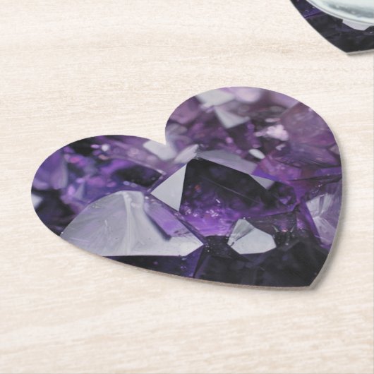 スピリットクォーツホリスティックヒーリングパープルアメジスト ペーパーコースター (アングル)