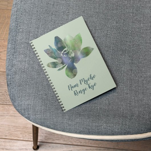 スピリットグリーンサークルロータスフラワーナム妙法蓮華 ノートブック