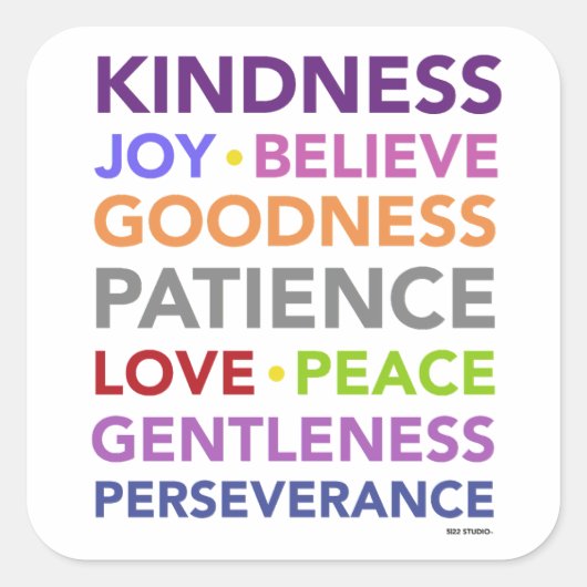 スピリットステッカーの果実 スクエアシール (正面)