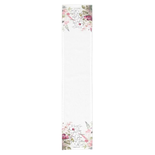 スピリットピンクフローラ ショートテーブルランナー (正面)