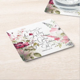 スピリットピンクフローラ スクエアペーパーコースター