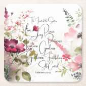 スピリットピンクフローラ スクエアペーパーコースター (正面)
