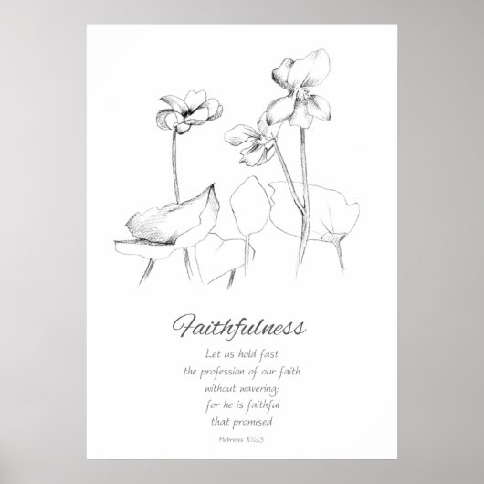 スピリットヘブルの果実10:23聖書の聖なる書物、 経典 ポスター (正面)