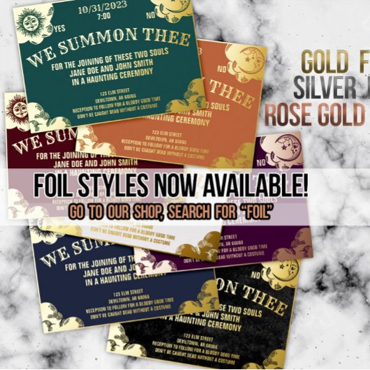 スピリットボードゴシックハロウィン結婚またはシャワー 招待状
