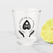 スピリットボードブラック&ホワイトハロウィーンのお願い ショットグラス (正面)