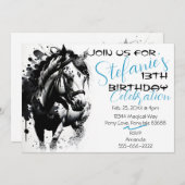 スピリットポニー1誕生日招待状 招待状 (正面/裏面)