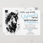 スピリットポニー2誕生日招待状 招待状 (正面/裏面)