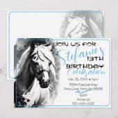 スピリットポニー20誕生日招待状 招待状 (正面/裏面)