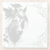 スピリットポニー3ブラック&ホワイト ガラスコースター (裏面)