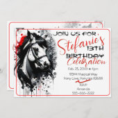 スピリットポニー36誕生日招待状 招待状 (正面/裏面)