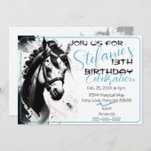 スピリットポニー8誕生日招待状 招待状 (正面/裏面)