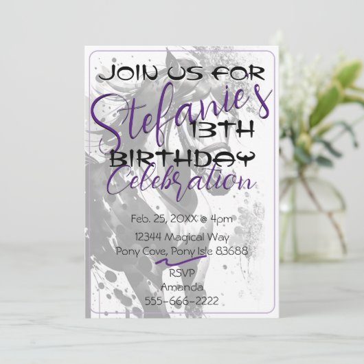 スピリットポニー9誕生日招待状2 招待状 (スタンド正面)