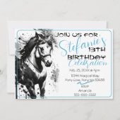 スピリットポニー9誕生日招待状 招待状 (正面)