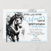 スピリットポニー9誕生日招待状 招待状 (正面/裏面)