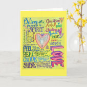 スピリット祈りの言葉感動的エンジェルグリーティングカード カード (黄色い花)