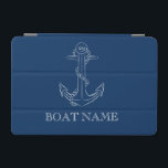 スピリット航海のいかりネイビーブルー iPad MINIカバー<br><div class="desc">この画像は、ネイビーの青い背景にいかりを備えている。</div>