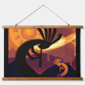 スピリット・オブ・ココペリ砂漠の風景サンセット 吊り下げ型タペストリー (正面)