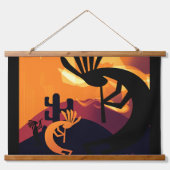 スピリット・オブ・ココペリ砂漠の風景サンセット 吊り下げ型タペストリー (正面3)