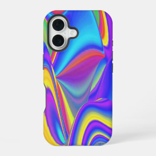 スピリット・オブ・サマーブリーズ、抽象芸術3Dレインボワート iPhone 16ケース