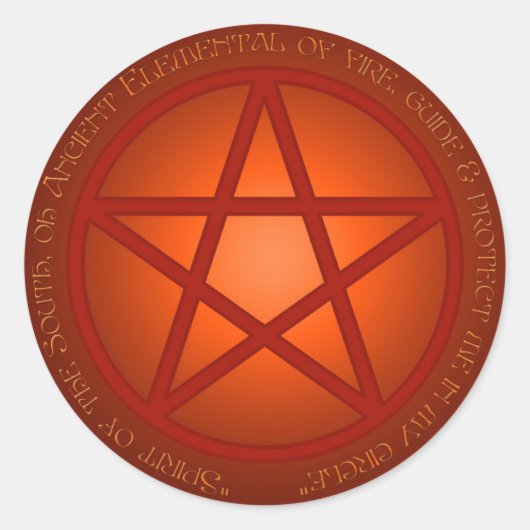 スピリット・オブ・ファイア星形五角形 ラウンドシール (正面)
