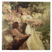 スピリット・オブ・春バイアルフォンスミュシャ タイル (正面)