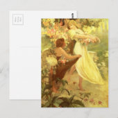 スピリット・オブ・春バイアルフォンスミュシャ ポストカード (正面/裏面)