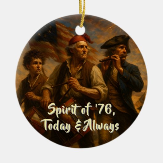 スピリット・オブ・'76の思い出の品 - 1776年~2026年 個人名入れ可能! セラミックオーナメント (正面)