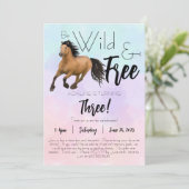スピリット、ワイルド&フリー誕生日フラット招待状5 x 7 招待状 (スタンド正面)