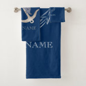 スピリッ航海のトいかりドルフィンネイビーブルー バスタオルセット (インサイチュ)