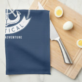 スピリッ航海のトいかり、ホイール、ネイビーブルー キッチンタオル (四つ折り)