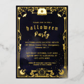 スピリ不気味ッエレガントトハローウィンパーティタロットカード 箔招待状 (正面)