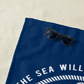 スピリ航海のットいかり、ホイール、ネイビーブルー、ストライプ ビーチタオル (インサイチュ)