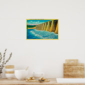 スピルウェイゲイツオンボネビルダム ポスター (キッチン)