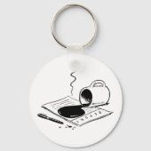 スピルトコーヒーカフェインイラストレーション キーホルダー (裏面)